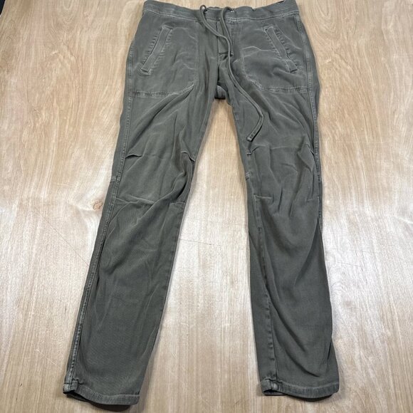 James Perse Soft Drape Women's Pants 32X28 Green Utility Drawstring Size 2 - Picture 1 of 7